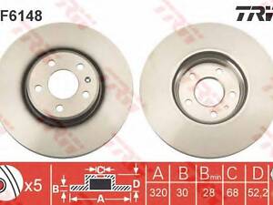 Гальмівний диск TRW DF6148 на AUDI A7 Sportback (4GA, 4GF)