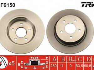 Гальмівний диск TRW DF6150 на FORD C-MAX II (DXA/CB7, DXA/CEU)
