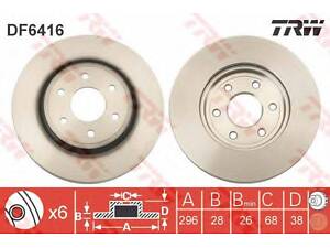 Гальмівний диск TRW DF6416 на NISSAN FRONTIER / NP300 (D40)