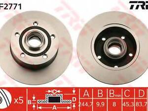 Гальмівний диск TRW DF2771 на AUDI A4 седан (8D2, B5)