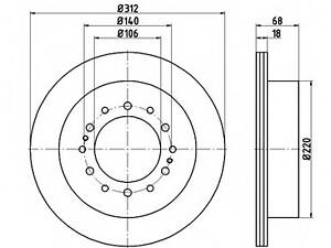 Тормозной диск зад. Cruiser 300/80/90/Prado/Lexus GX 01-10 3.0-4.7 (PRO)