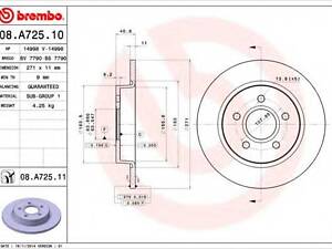 Тормозной диск зад. Focus (14-21) BREMBO 08A72510 на FORD FOCUS III седан