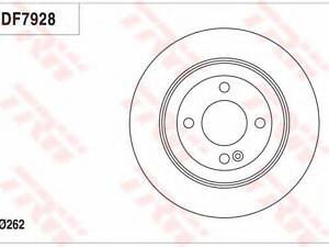 Гальмівний диск зад.Accenti20i25K2Rio (10-21) TRW DF7928 на HYUNDAI (BEIJING) VERNA седан