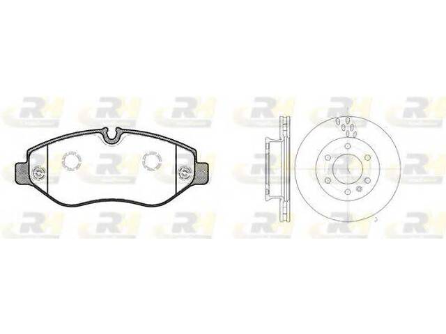 Гальмівний комплект (Диски RH 61034.10 + Колодки RH 21245.00) ROADHOUSE 8124500 на VW CRAFTER 30-35 автобус (2E_)