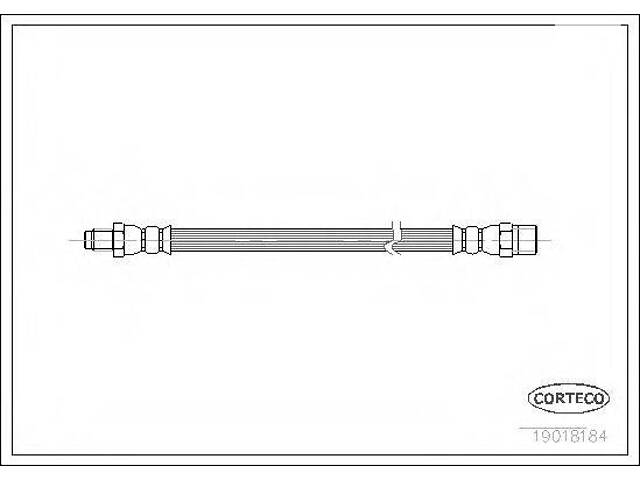 Гальмівний шланг зад. T4 96-03Golf IIPassat 96- CORTECO 19018184 на AUDI COUPE (81, 85)