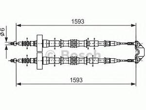 Гальмівний трос (дискові) 1593mm OPEL Astra G R BOSCH 1987477527 на OPEL ASTRA G Наклонная задняя часть (F48_, F08_)