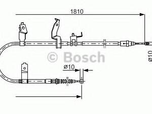 Гальмівний трос (ручник) 1810mm MAZDA 5 RH 1,8-2,0 05-10 BOSCH 1987482052 на MAZDA 5 (CR19)