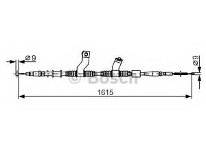 Гальмівний трос 1615mm CHEVROLET LacettiNubira RL BOSCH 1987482353 на DAEWOO NUBIRA седан (KLAN)