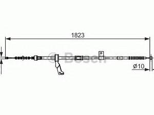 Гальмівний трос 1823mm TOYOTA Avensis T25 RR BOSCH 1987482297 на TOYOTA AVENSIS Combi (T25)