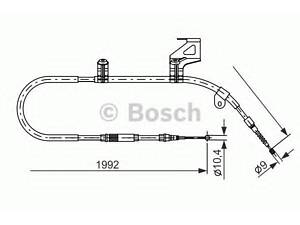 Гальмівний трос 1989 mm R BOSCH 1987477242 на SKODA SUPERB седан (3U4)