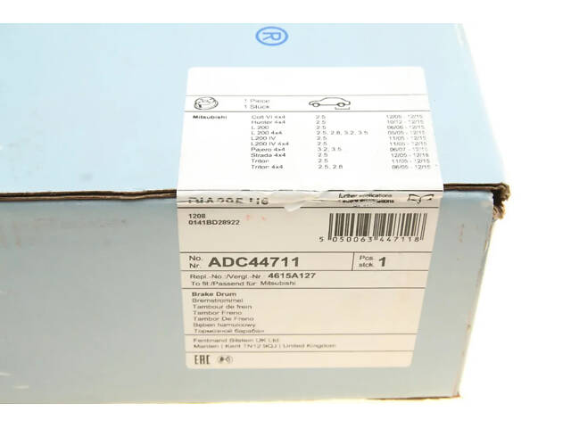 Гальмівний барабан BLUE PRINT ADC44711 Mitsubishi L200, Pajero 4615A205, 6000609724, 4615A127 - Фото 6