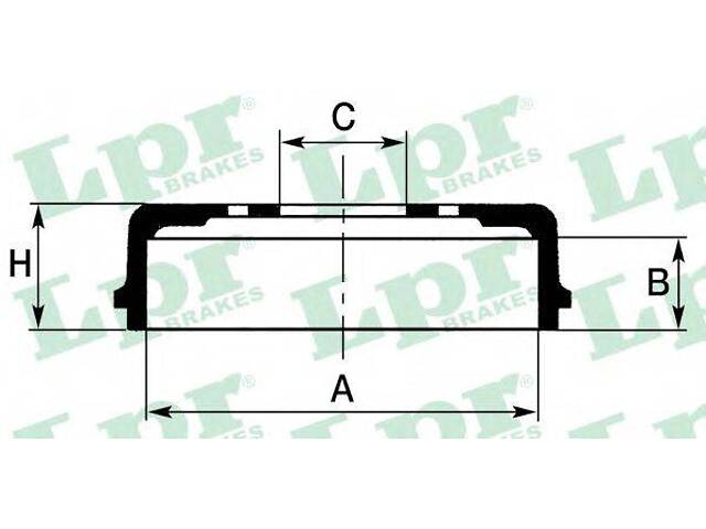 Тормозной барабан LPR 7D0062 на FORD TRANSIT автобус (T_ _) - Фото 1