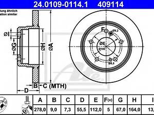 Гальмівний диск ATE 24010901141 на MERCEDES-BENZ седан (W124)