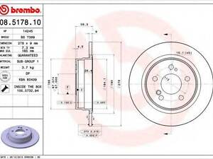 Гальмівний диск BREMBO 08517810 на MERCEDES-BENZ E-CLASS седан (W124)