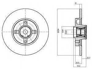 Гальмівний диск DELPHI BG9053RSC на CITROËN C4 Grand Picasso I (UA_)