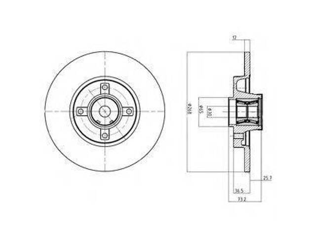 Гальмівний диск DELPHI BG9053RSC на CITROËN C4 Grand Picasso I (UA_) - Фото 1