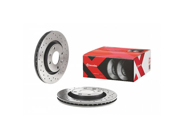 Тормозной диск передний (перфорированный) Citroen C-Elysee 2012-2024 BREMBO 09.8695.1X - Фото 1