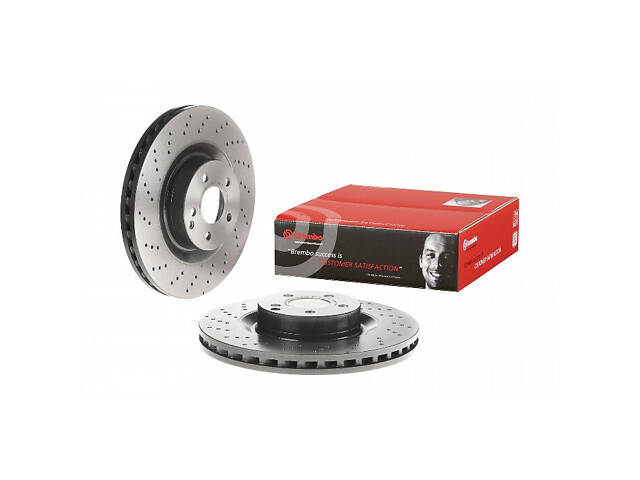 Тормозной диск передний (перфорированный) Mercedes CL-Class (C216) 2006-2014 BREMBO 09.A817.11 - Фото 1