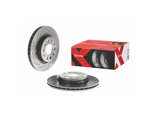 Тормозной диск передний (перфорированный) Renault Fluence 2010 BREMBO 09.9167.1X - Фото 1