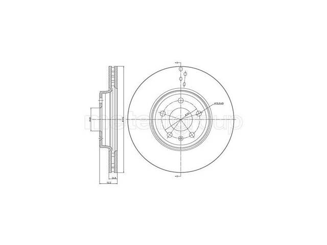 Тормозной диск передний (вентилируемый) Audi A4 2007-2015 METELLI 23-0917C - Фото 1