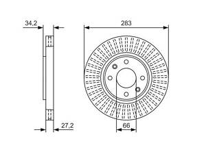 Тормозной диск передний (вентилируемый) Citroën C5 2002-2008 BOSCH 0986479W69