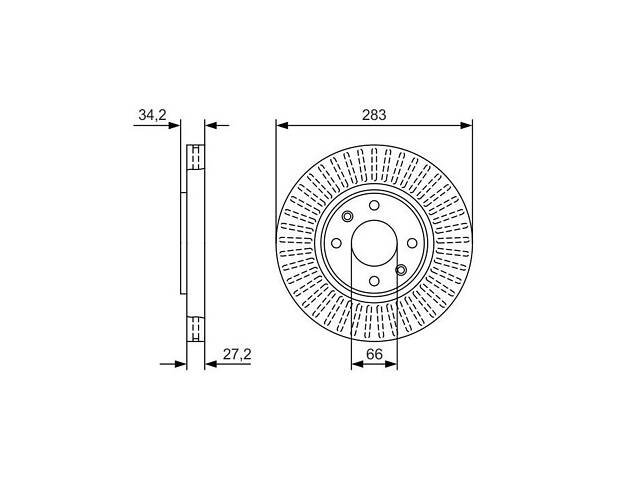 Тормозной диск передний (вентилируемый) Citroën C5 2002-2008 BOSCH 0986479W69 - Фото 1
