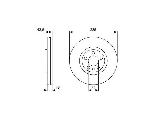 Тормозной диск передний (вентилируемый) Citroën C8 2002-2024 BOSCH 0986479S62 - Фото 1