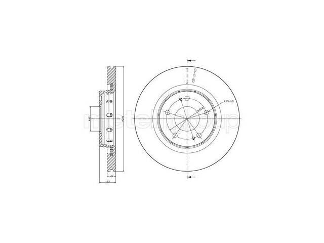 Тормозной диск передний (вентилируемый) Citroën C-Crosser 2007-2024 METELLI 23-0939C - Фото 1