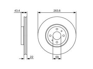 Тормозной диск передний (вентилируемый) Fiat Doblo 2000-2010 BOSCH 0986479S01