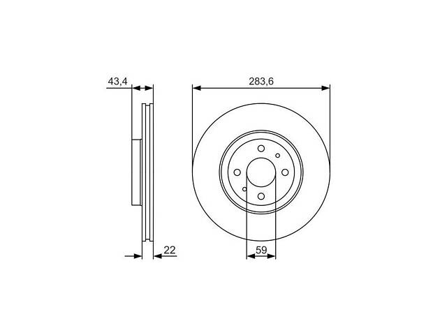 Тормозной диск передний (вентилируемый) Fiat Doblo 2000-2010 BOSCH 0986479S01 - Фото 1