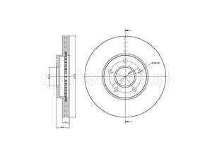 Тормозной диск передний (вентилируемый) Ford Tourneo Connect 2002-2013 METELLI 23-0760C