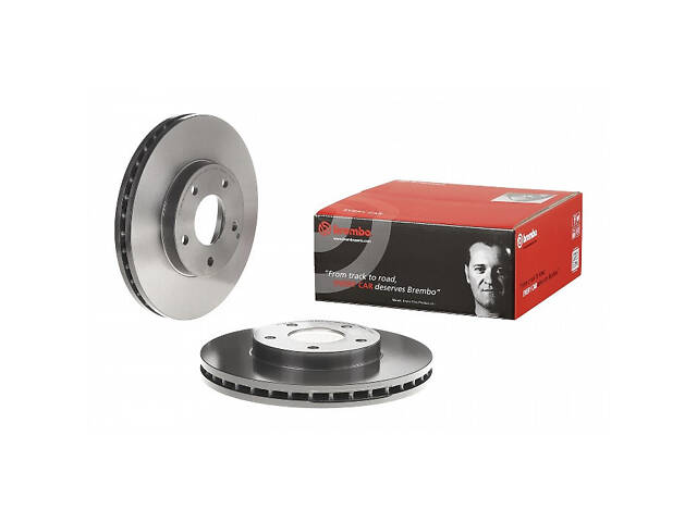 Тормозной диск передний (вентилируемый) Nissan Almera Tino 1998-2006 BREMBO 09.9368.11 - Фото 1