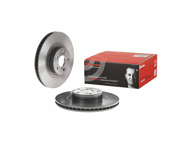Тормозной диск передний (вентилируемый) Subaru Forester (SG) 2002-2007 BREMBO 09.9077.11 - Фото 1