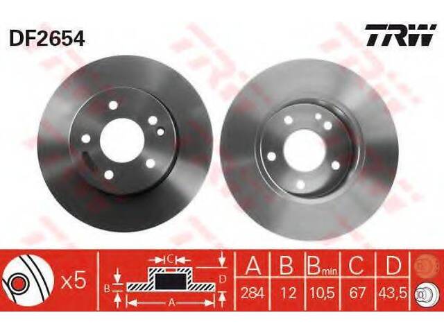 Гальмівний диск TRW DF2654 на MERCEDES-BENZ C-CLASS седан (W202) - Фото 1
