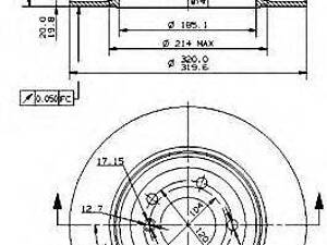 Тормозной диск зад. E60E61E63E64 03-10 BREMBO 09942511 на BMW 5 седан (E60)