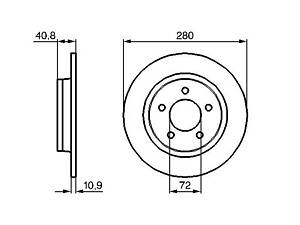 Тормозной диск задний Mazda 3 1999-2009 BOSCH 0986479181