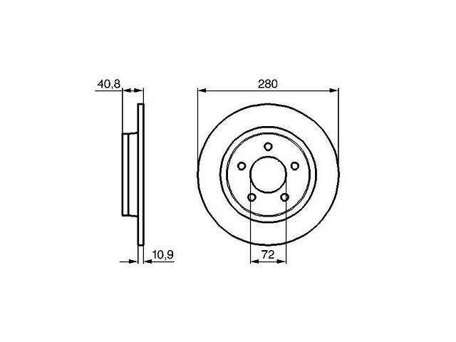Тормозной диск задний Mazda 3 1999-2009 BOSCH 0986479181 - Фото 1
