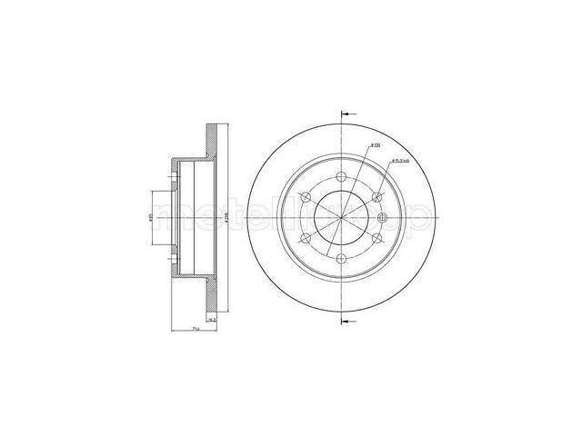 Тормозной диск задний Mercedes-Benz Sprinter 2006-2024 METELLI 23-0936 - Фото 1