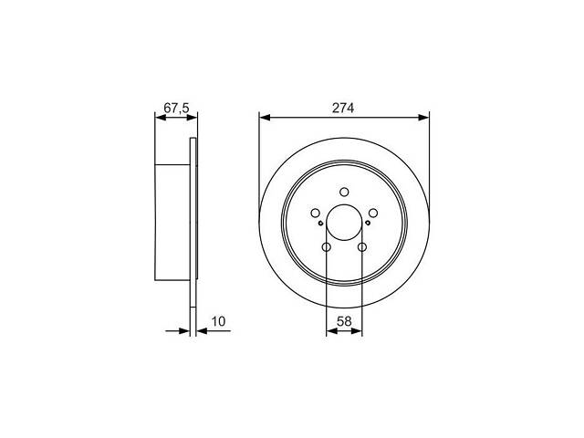 Тормозной диск задний Subaru Legacy 2003-2015 BOSCH 0986479A82 - Фото 1