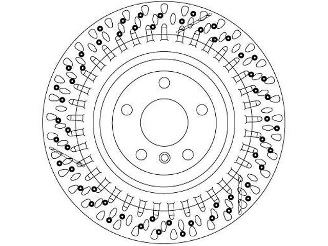 Тормозной диск задний (вентилируемый) Mercedes-Benz GL-Class 2012-2024 TRW DF6835S MERCEDES-BENZ Mercedes-Benz M-Class - Фото 1