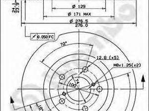 Гальмівний диск заднпер. ImprezaOutbackLegacyForester 08- BREMBO 09567421 на SUBARU LIBERTY I (BC)