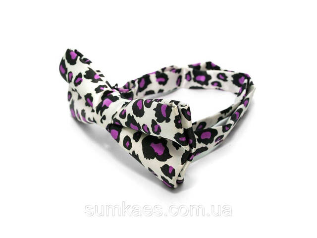 Краватка метелик білий в леопардове забарвлення BTM-1316 - Фото 4