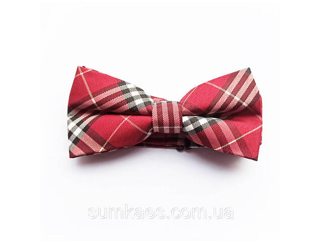 Краватка метелик бордовий в клітинку Bj-33-46 - Фото 1