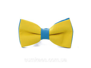 Краватка-метелик Gofin блакитно-жовтий двошаровий матовий AB-7277