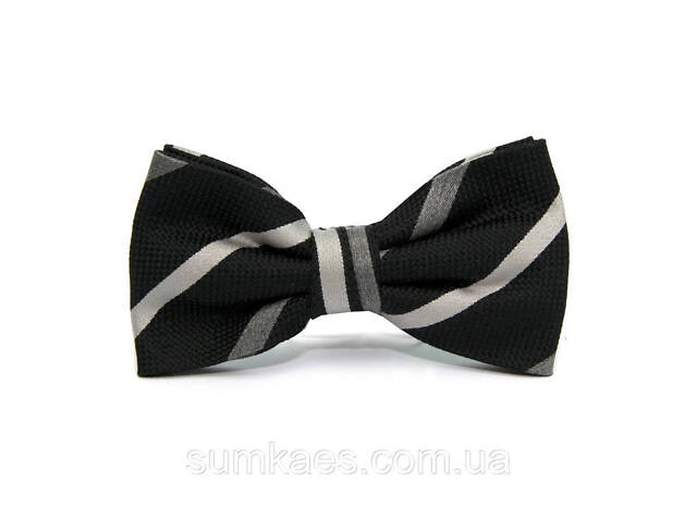 Краватка метелик Zara чорний в смужку BZR-9015 - Фото 1