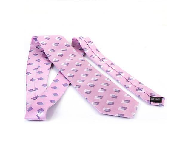 Галстук шелковый розово-фиолетовый стандартный Schönau - 38 - Фото 2
