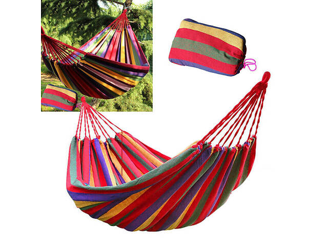 Гамак гавайський підвісний 190х80 без планки Червоний у мішку - Фото 3