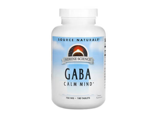 ГАМК (Гамма-аминомасляная кислота) Source Naturals Serene Science® GABA 750 mg - 180 tabs