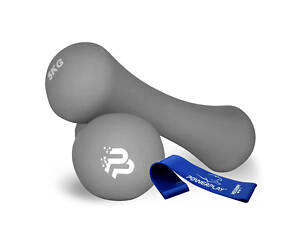 Гантель неопренова PowerPlay 4126 Spartacus 2*5 кг. Сіріі (2шт.)