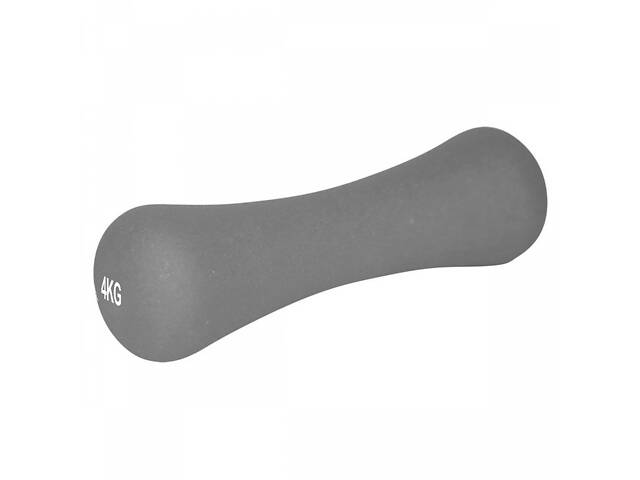 Гантель неопренова PowerPlay 4126 Spartacus 4 кг. Серая (1шт.) - Фото 1